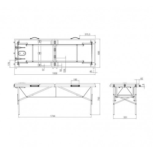 Portatil Marquise Aluminio 1620 JMS - Medidas