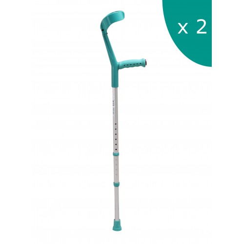 Crutch with Soft Grip Aqua Green (Pair)