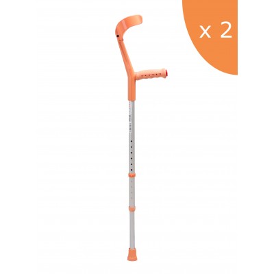 Crutch with Soft Grip Orange (Pair)