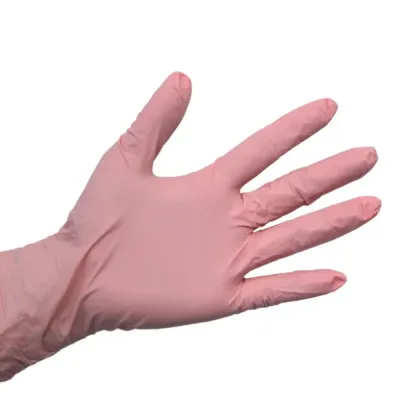 Gants en nitrile sans poudre rose 100 unités