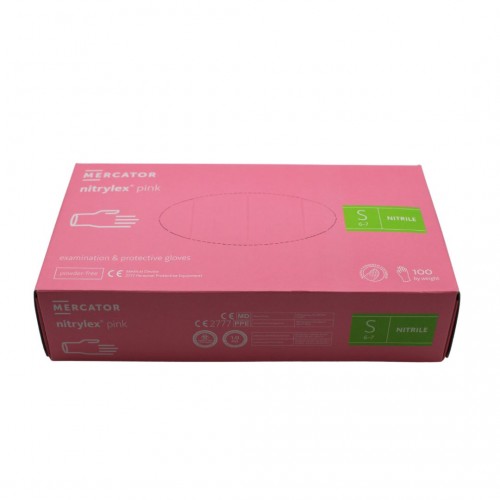 Pink Powder Free Nitrile Gloves 100 Units