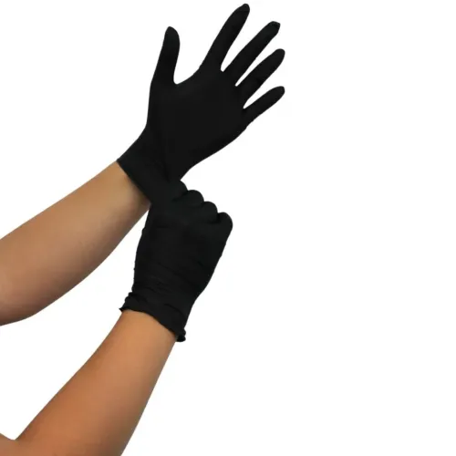 Gants en nitrile sans poudre noire 100 unités