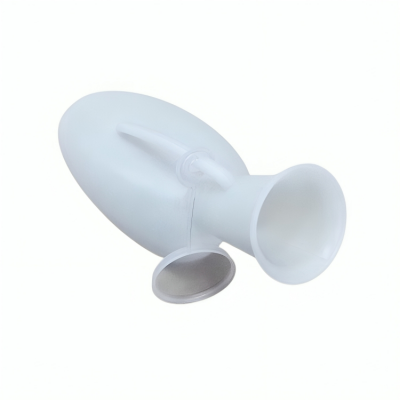 Plastic male urinal with lid