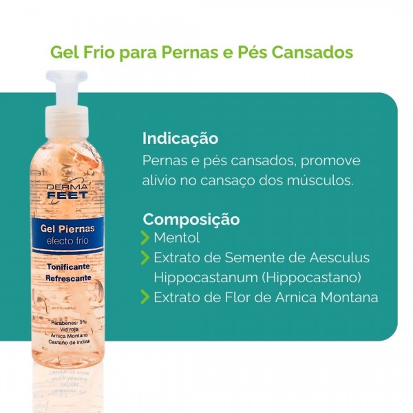 Gel Frio para Pernas e Pés Cansados