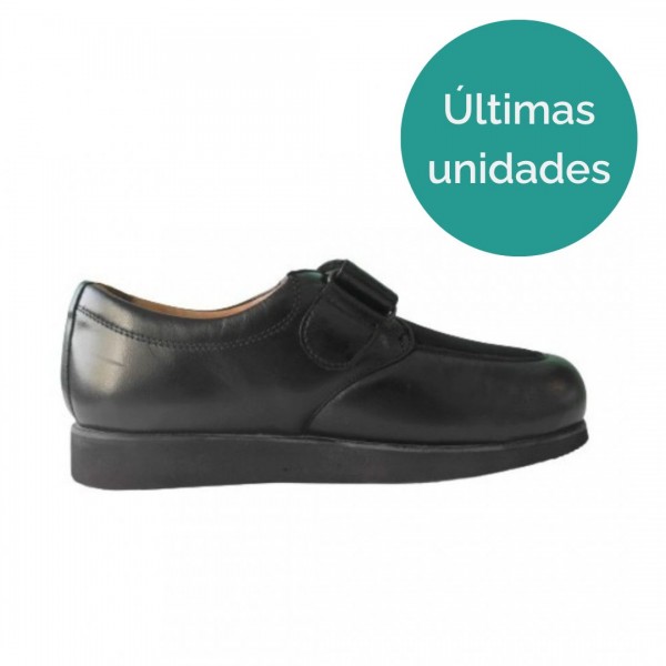 Zapato Confort Velcro Unisex Negro