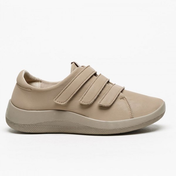 Manyara Taupe Velcro Sneakers