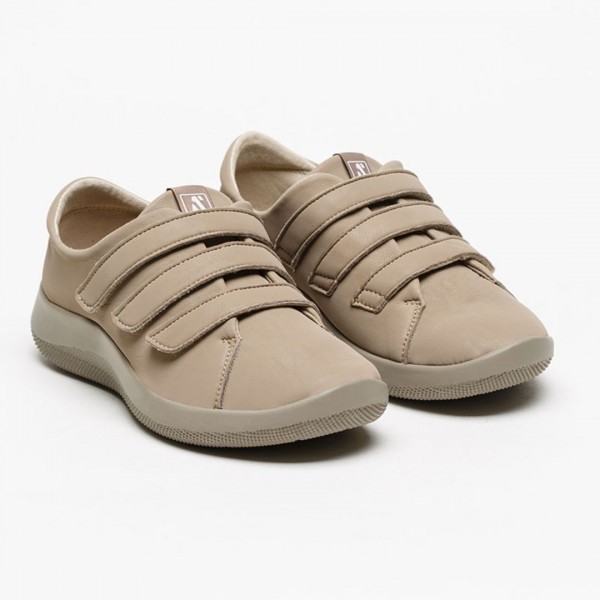 Manyara Taupe Velcro Sneakers