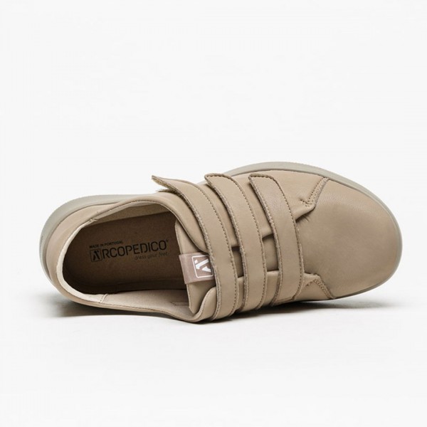 Manyara Taupe Velcro Sneakers