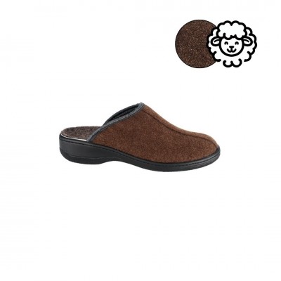 Sheep Wool Mule Slipper Sobreiro Brown