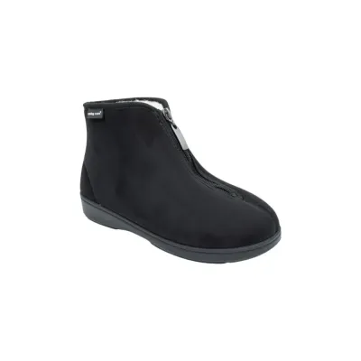 Botte chaussure en daimer peuplier noire | Doublure de laine | ® Loja Ortopédica