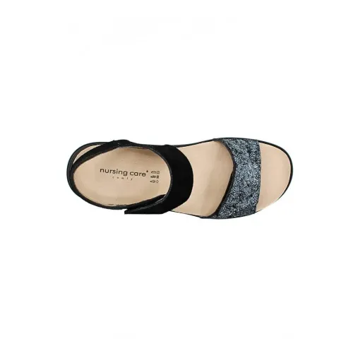 Sandales Garda confortables Noir brillant | Confortable | ® Loja Ortopédica