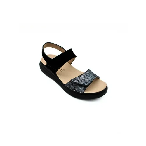 Sandales Garda confortables Noir brillant | Confortable | ® Loja Ortopédica