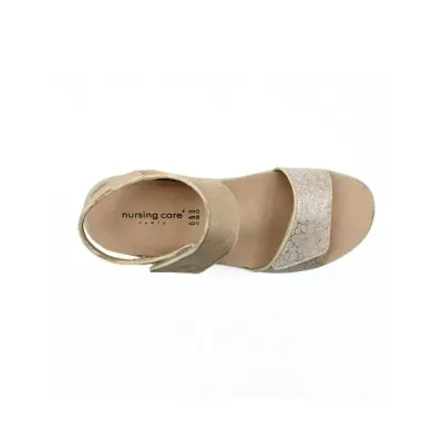 Sandales Garda confortables Beige brillantes | Confortable | ® Loja Ortopédica