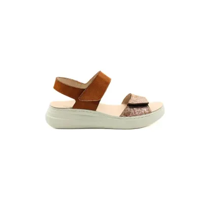Sandale brillante confortable Garda Camel | Confortable | ® Loja Ortopédica