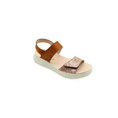 Sandale brillante confortable Garda Camel | Confortable | ® Loja Ortopédica