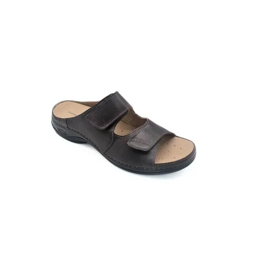 Tongs Lecce confortables pour hommes marron | Chaussures en cuir | ® Loja Ortopédica