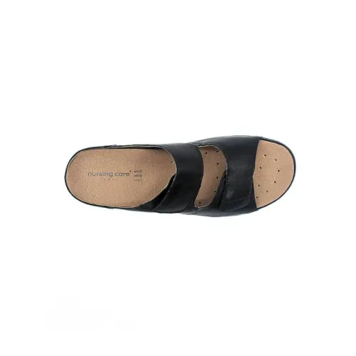 Tongs Lecce confortables pour hommes noirs | Chaussures en cuir | ® Loja Ortopédica