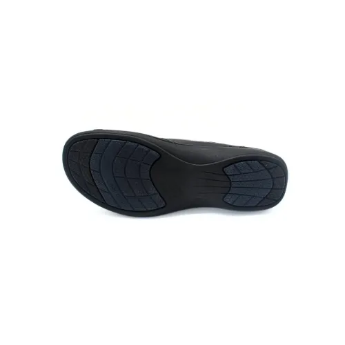 Tongs Lecce confortables pour hommes noirs | Chaussures en cuir | ® Loja Ortopédica