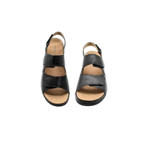 Sandale confortable pour hommes Nice Noir | Chaussures en cuir | ® Loja Ortopédica