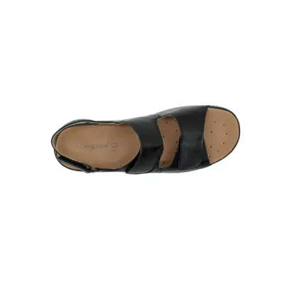 Sandale confortable pour hommes Nice Noir | Chaussures en cuir | ® Loja Ortopédica