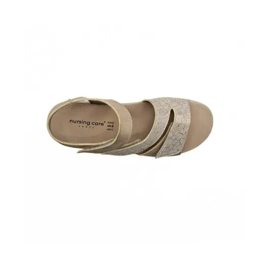Sandales Pavia confortables Beige brillantes | Chaussures d’été | ® Loja Ortopédica