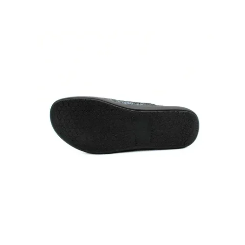 Pantoufle Pisa confortable noir brillant | Chaussures d’été | ® Loja Ortopédica