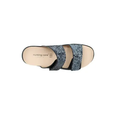 Pantoufle Pisa confortable noir brillant | Chaussures d’été | ® Loja Ortopédica
