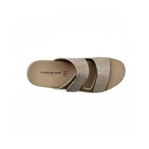 Pantoufle beige brillant Pisa confortable | Chaussures d’été | ® Loja Ortopédica