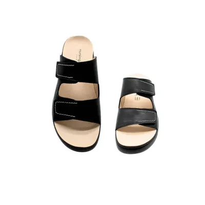 Pantoufle noire Pisa confortable | Chaussures d’été | ® Loja Ortopédica