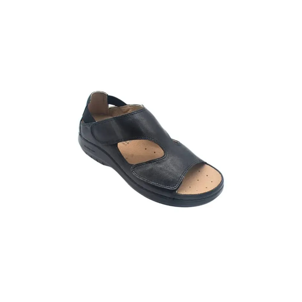 Sandale noire rose confortable | Sandale féminine | ® Loja Ortopédica