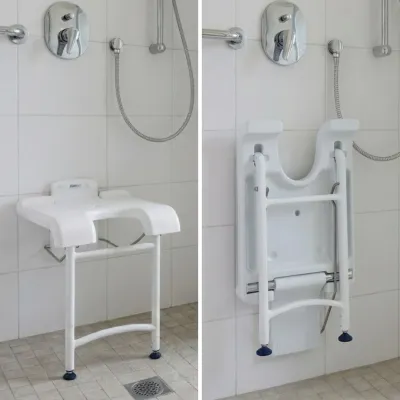 Siège de douche mural pliable