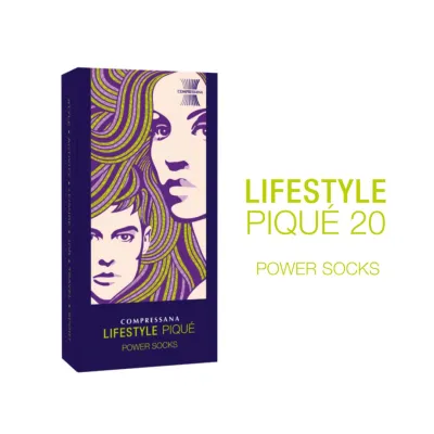 Bas de Contention Lifestyle Piqué 20 Bordeaux