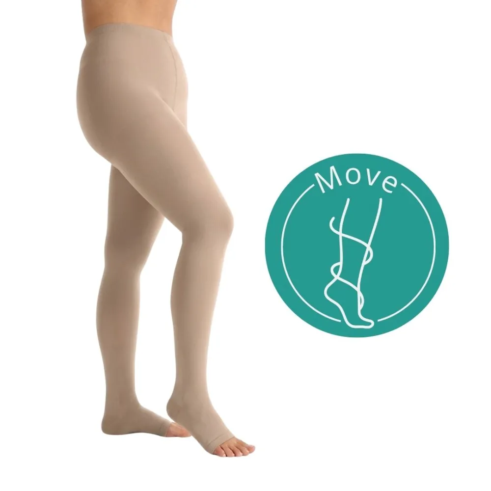 Collant Elástico Sem Biqueira Move AT 3611 ou 3612 Bege Juzo