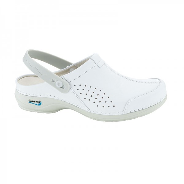 Wash'Go Venice White with Clip Working Clogs