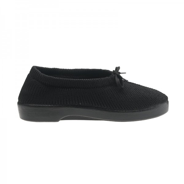 Optimum Peach Black with Wool Lining Knitted Shoe for Women