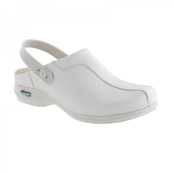 Wash'Go Madrid White With Clip Working Clogs