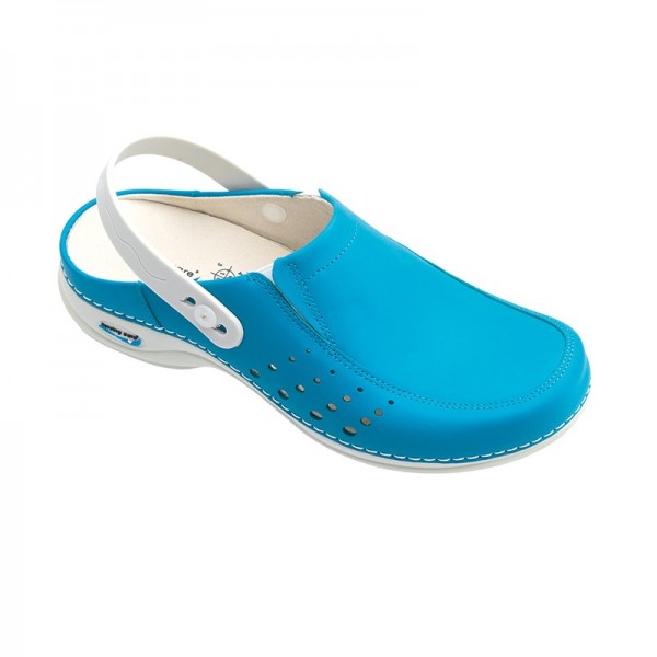 Wash'Go Berlin Sky Blue with Clip Working Clogs