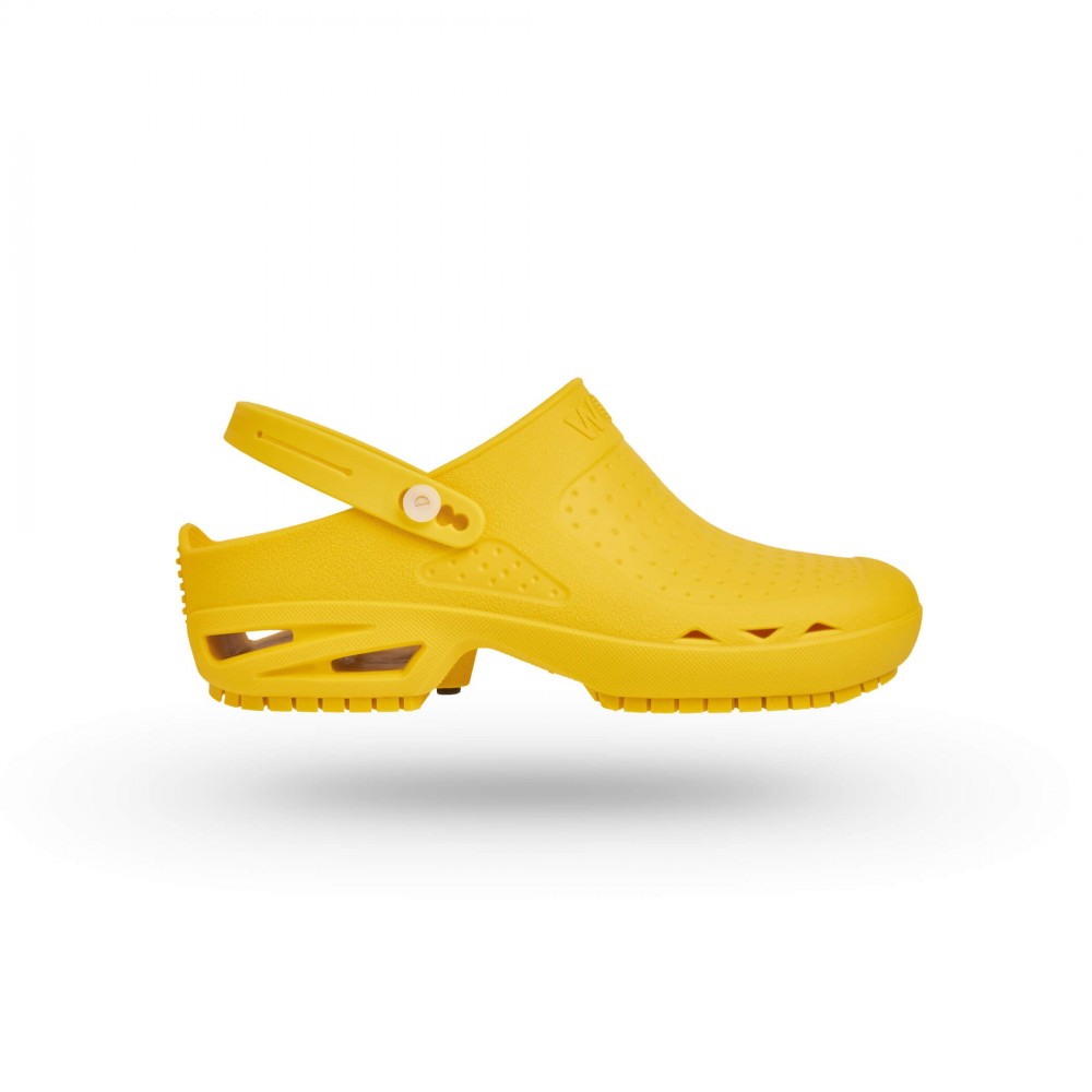 Hospital Clogs Wock Bloc Yellow with Clip