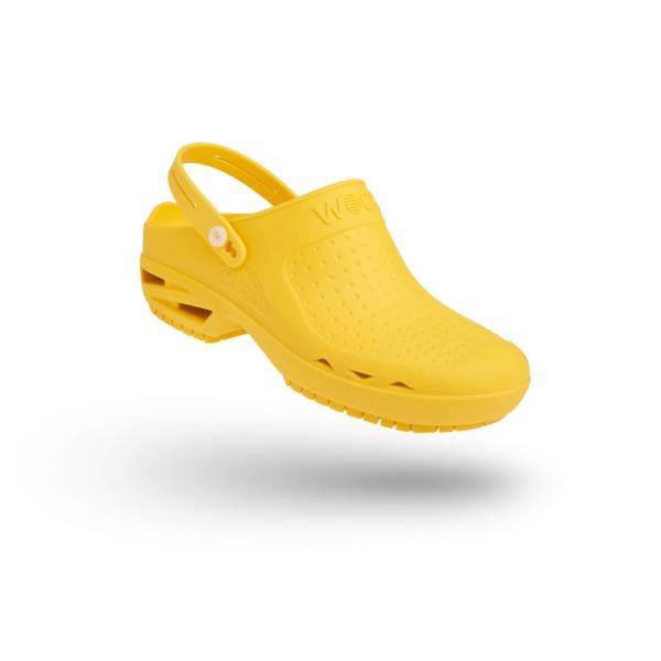 Hospital Clogs Wock Bloc Yellow with Clip