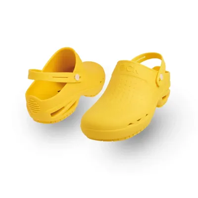 Hospital Clogs Wock Bloc Yellow with Clip