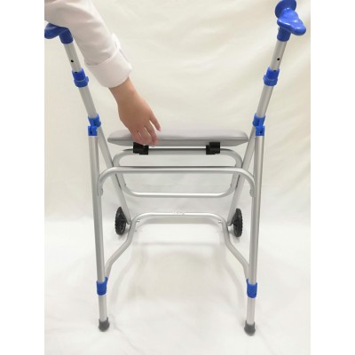 Aluminum Walker with 2 Wheels and seat