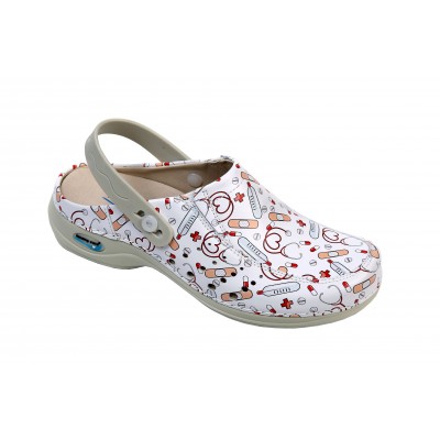 Wash'Go Berlin Health White with Clip Clogs