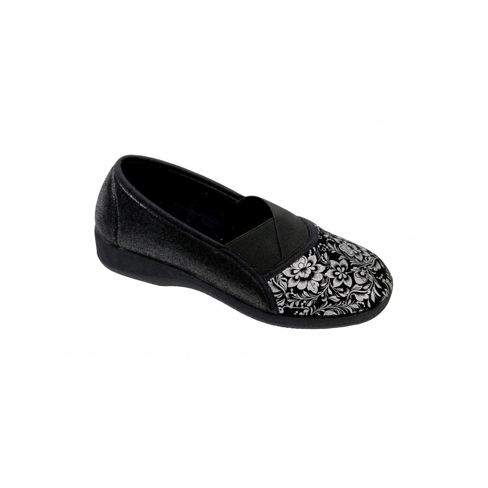 Sapatos Confortáveis em Malha Optimum Goji Preto/Prata