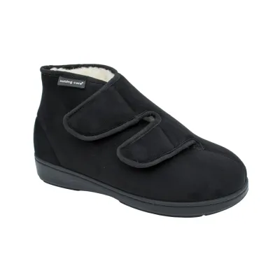 Botte type chausson, textile en daim unisexe, eucalyptus noir