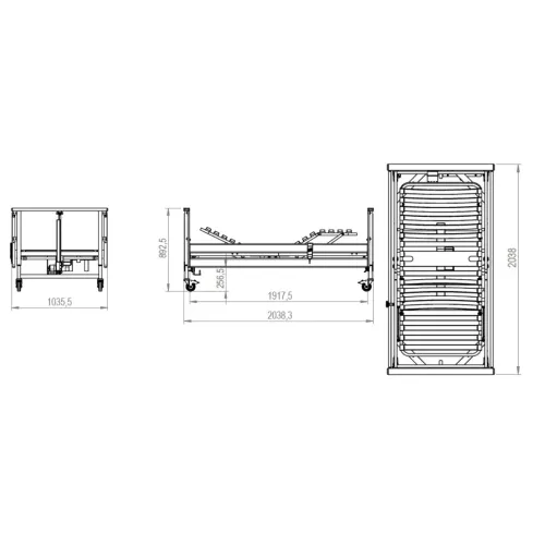 Lit électrique d’hôpital H - Élévateur avec JMS panneau | Loja Ortopédica